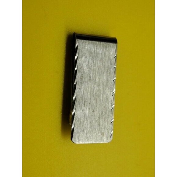 Act II Money Clip Etched Stainless Steel Credit Card Cash Silver Tone Engravable - Picture 4 of 10